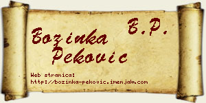 Božinka Peković vizit kartica
